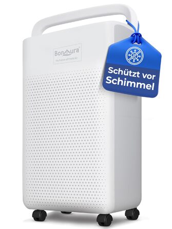 Електричний осушувач повітря BonAura® 10L з LED дисплеєм, таймером та авто-режимом - для підвалів та приміщень до 40м³ - допомога від плісняви