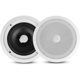 Вбудовані стельові Bluetooth-колонки Pyle 300W, 20 см, 2-смугові, низькопрофільний сабвуфер, частотний діапазон 55Гц–22кГц, легкий монтаж