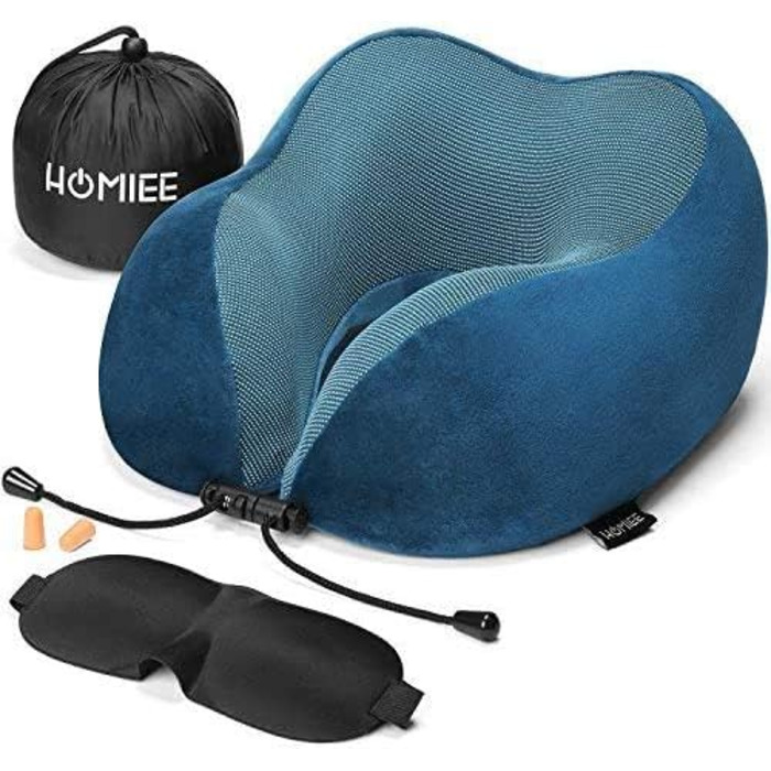 Ортопедична подушка для шиї HOMIEE, ергономічна подушка для подорожей з пам’яттю форми, комфортний чохол, підтримка для сну