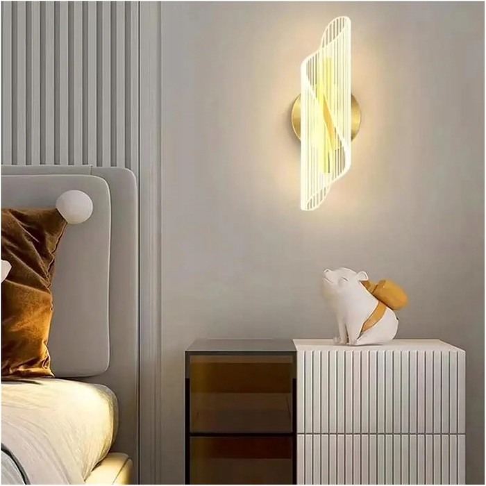 Сучасний золотий настінний LED-світильник (бра) з регулюванням температури світла 3000K/4000K/6000K для спальні