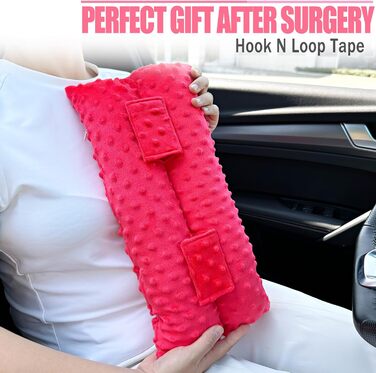 Hysterectomy Lap Belt Pillow, Hysterectomy Recovery, a Must-Have After Surgery, Ice/Heat Pack Abdominal Pillow for Tummy Tuck, C-Section Recovery, Gifts, Minky Dot Red