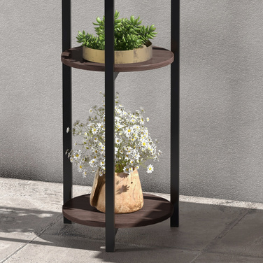 Підставка для рослин Outsunny з дерева, 5 ярусів, 28x28x87 см, коричнева, для саду та балкону