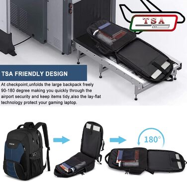 Чоловічий рюкзак 55L, водовідштовхувальний, з відділенням для ноутбука 18.4