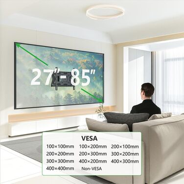 Кріплення для телевізора XTRARM TiTon Flex, 80 см, чорний, поворотний, нахильний, до 60 кг, VESA 400x400 мм