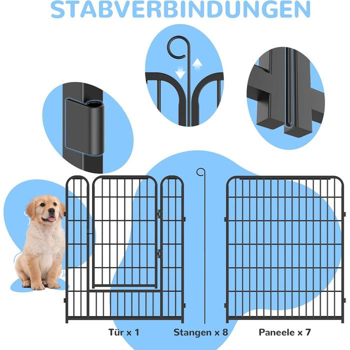 Клітка для цуценят з металу, 65 x 80 см, 8 перегородок, з дверцятами та замком
