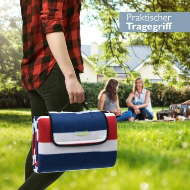 Beautissu XXL Плед для пікніка водовідштовхувальний ізольований Bella – великий 200x200 см, компактний, для пляжу, кемпінгу, подорожей, басейну – сірий (блакитний)