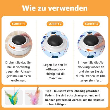 Interactive Cat Toy: 2-in-1 Hide-and-Seek Feathers Electric Cat Toy with Gong - Rechargeable Intelligence Toy for Active House Cats, Suitable for Cats of All Ages