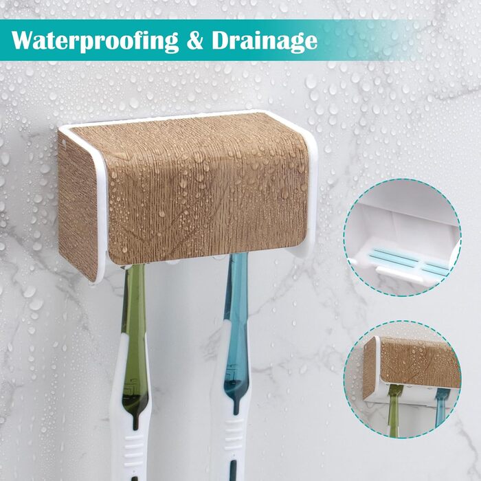 Електрична зубна щітка для дітей, тримач для зубних щіток на стіну без свердління для ванної кімнати, сімейний (під деревом)