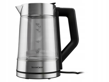 Електричний чайник SilverCrest SWGD 3000 A2, 3000 Вт, 1,7 л, сріблястий/сірий