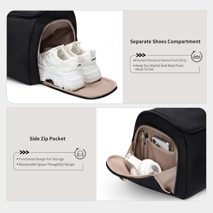 Трансформер сумка-органайзер для одягу 2-в-1: Дорожня сумка, ручна поклажа, чохол для костюма. Чорна сумка для бізнесу, подорожей та спорту