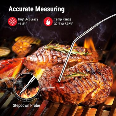Термометр для гриля ThermoPro TP07 з таймером: BBQ, духовка, коптильня, дальність до 90 метрів