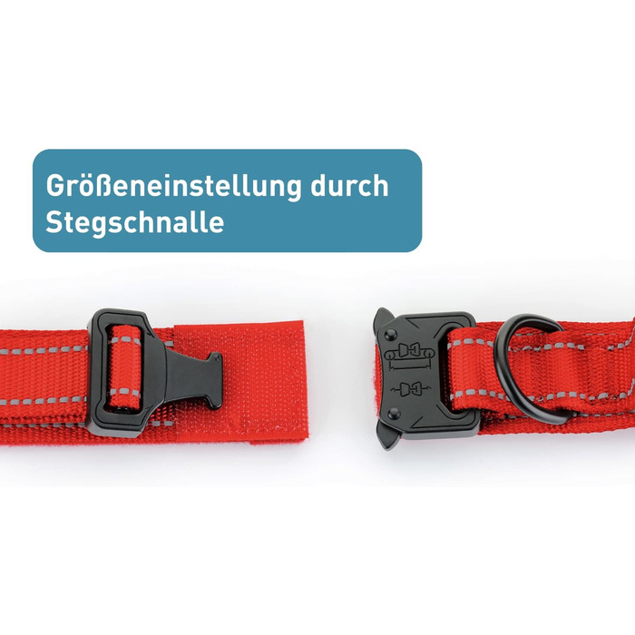 Нашийник для собак PetTec з неопрену та нейлону з ручкою, м'який, водонепроникний, регульований (S-XL), комплект з повідком, червоний