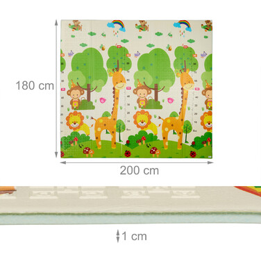 Relaxdays Foldable Play Mat - Animals