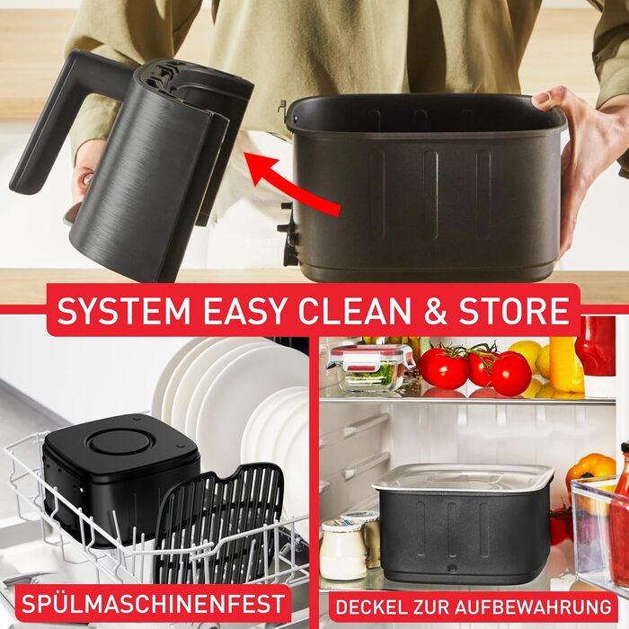 Фритюрниця Tefal Easy Fry Silence 7л, біла - аерофритюрниця з тихим режимом та 10 програмами приготування, EY8421E0