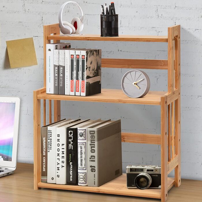 GIANTEX 3-Tier Bamboo Spice Rack, Corner Kitchen Shelf Organizer, Wooden Spice Stand Natural, Standing Kitchen Spice Rack, Kitchen Shelf System Spice Organizer Kitchen Organizer for Kitchen