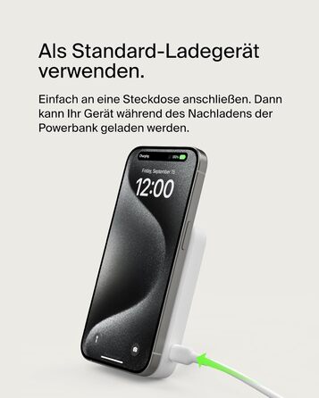 Belkin BoostCharge Pro Powerbank 10000mAh з Qi2, MagSafe, вбудований стійка, для iPhone 17, Air, 16, 15, 14, Pixel та інших – білий