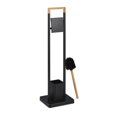 Relaxdays Toilet Set Bamboo & Stainless Steel