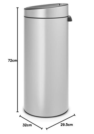 Сміттєве відро Brabantia Touch Bin New, 40 л, нержавіюча сталь, сірий металік