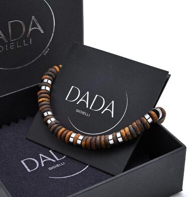 Браслет чоловічий Dada Gioielli з натурального тигрового ока (матовий)