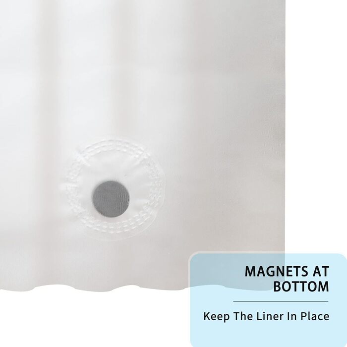 Шторка для душу YISURE, прозора, 120x200 см, з магнітною фіксацією, водонепроникна, для ванни