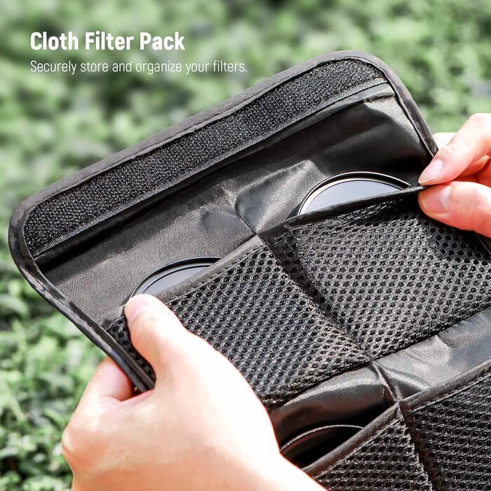 Набір фільтрів NEEWER 58mm: UV, CPL, FLD, ND2, ND4, ND8, бленда, кришка об'єктива. Сумісний з Canon, Nikon, Sony, Panasonic DSLR камерами