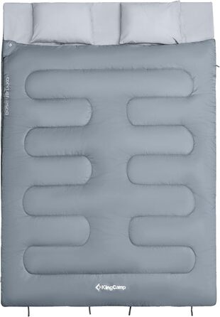 KingCamp Double Sleeping Bag - Winter Adult Sleeping Bag for 2 People with Carry Bag - Outdoor Camping (Gray)