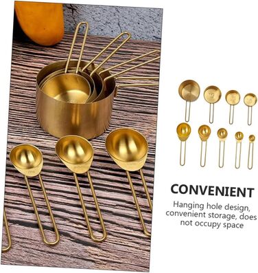 DECHOUS 3-Piece Measuring Spoon Set Stainless Steel Measuring Cup for Moving In, Christmas Gift, Christmas Presents, Paper, Mini, Professional Measuring Cup, Baking Accessories, Stainless Steel, Golden