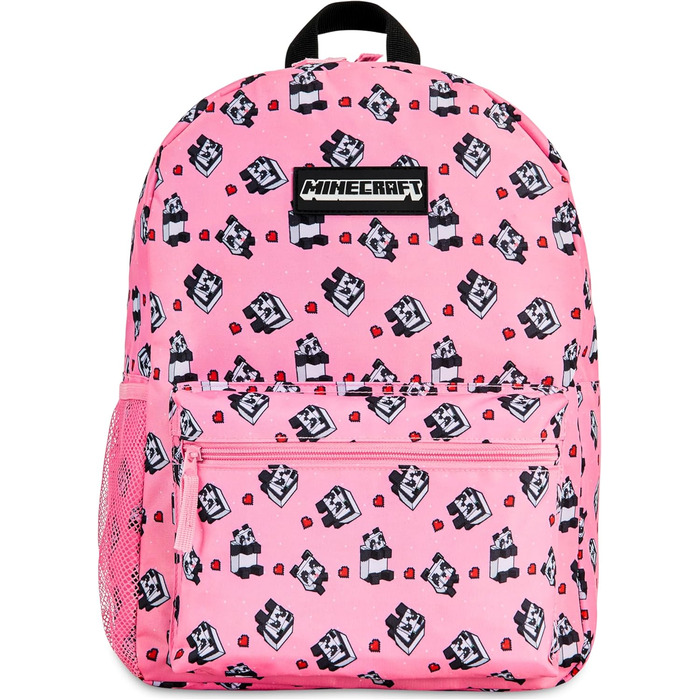 Рюкзак Minecraft для дітей, шкільний ранець з сітчастою кишенею та м'якими лямками - подарунок для хлопчиків (Рожевий)