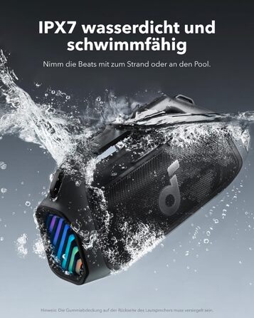 Soundcore Boom 2 Plus: Портативна Bluetooth колонка з RGB-підсвічуванням, 140W, IPX7, Power Bank, чорний