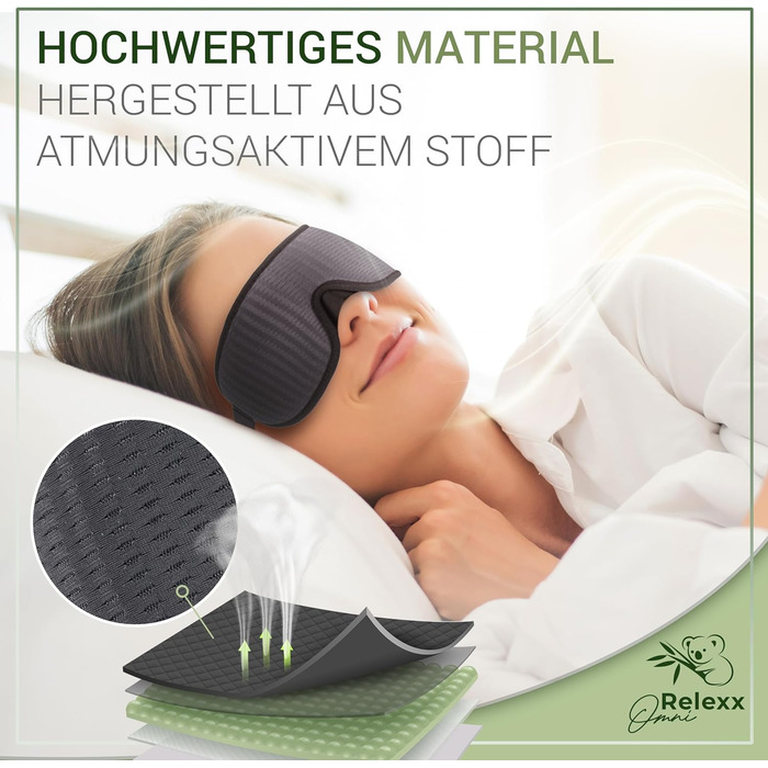 Сліпи для жінок – дихаюча маска для сну – зручна та м'яка – блокує світло – для подорожей – 3D-поглиблення для очей – з Memory Foam (Чорний / Рожевий)