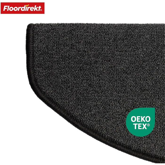 Casa Pura килимок на сходи 15 шт. в наборі, 11 кольорів, міцне кріплення, стабільна кутова рейка (антрацит)