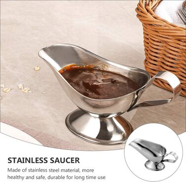 UPKOCH 3-Piece Stainless Steel Saucepan, Sauce Dish, Sauce Bowl, Sauce Pot, Sauce Jug, Small Milk Jug, Dessert Bowl, Sauce Bowl for Roasts, Juices, and Sauces