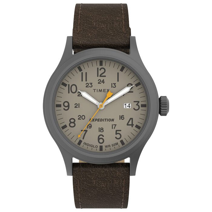 Годинник наручний Timex Expedition Scout - унісекс, кварц, корпус Gunmetal, ремінець Nylon, темно-коричневий