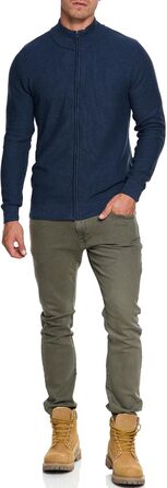 Чоловічий кардиган Indicode INWestmoon з коміром-стійкою | Тонкий в'язаний кардиган з бавовняної суміші (3XL, Navy)