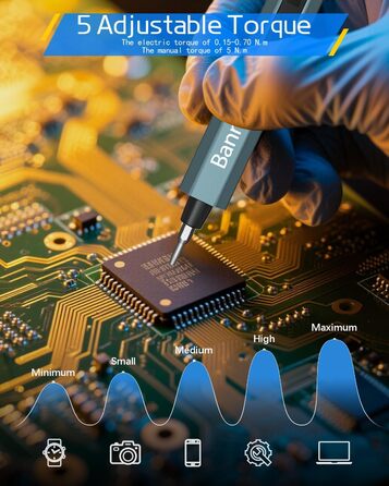 Електрична викрутка 3.7V, набір 66-в-1, магнітна прецизійна для ремонту телефонів, ноутбуків, ПК, годинників, окулярів