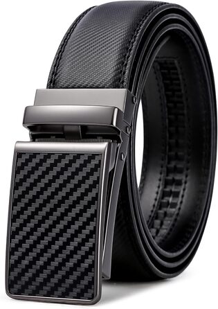 Чоловічий шкіряний ремінь Frentree з автоматичною пряжкою, 35 мм, без отворів, регульований (125 см, обхват талії 91-106 см)