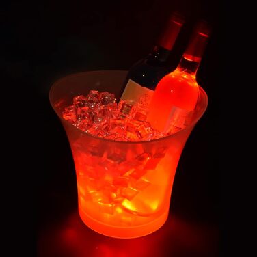 New LED Ice Bucket, Champagne Cooler with LED, 5L LED Ice Bucket, Color Adjustable, Colorful Gradient, Colorful Flash, for Cooling Champagne, Wine, Drinks, Beer, for Party, Bar Club Theme