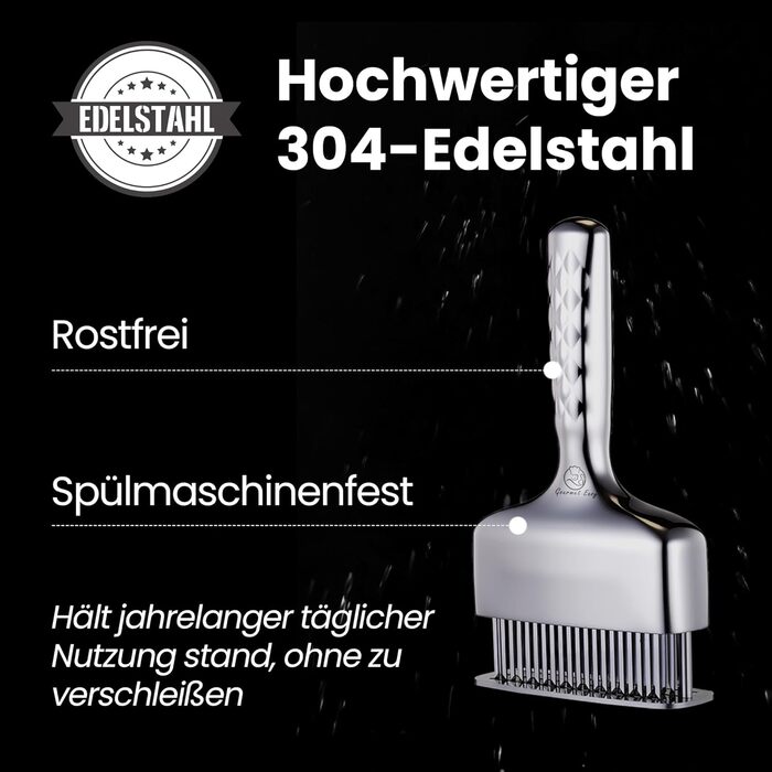 Професійний відбиваючий молоток для м'яса з гострими лезами з нержавіючої сталі, тендеризатор для стейків, яловичини, курки та свинини, придатний для посудомийки