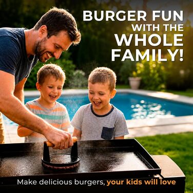 Прес для котлет Burger Smasher™ з чавуну для приготування соковитих смажених бургерів | Прес для смаження бургерів, вага для приготування м'яса