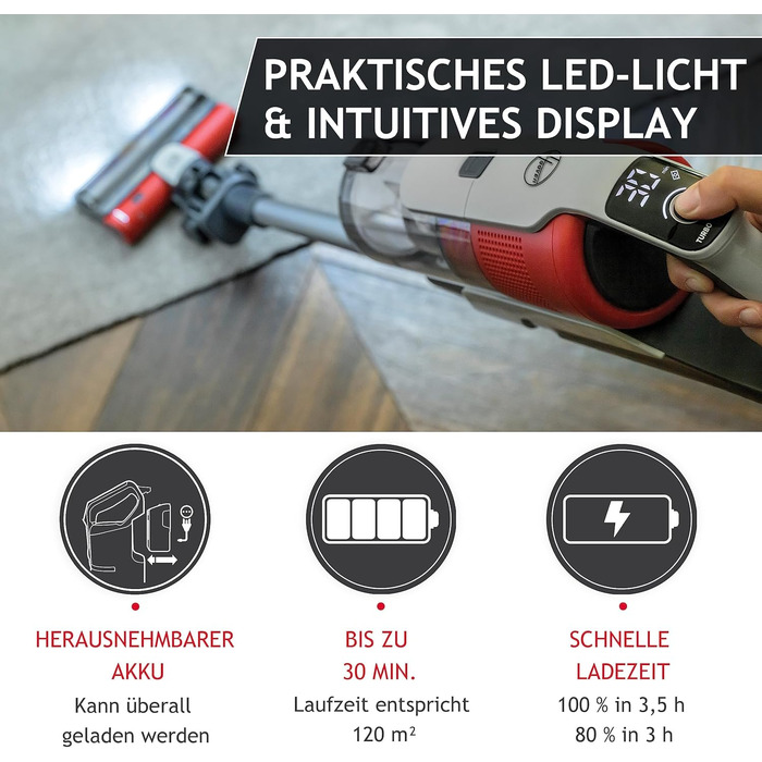 Бездротовий акумуляторний пилосос Hoover HF9 I Безсумнівна потужність та автономність до 60 хвилин I Підходить для всіх типів підлоги з LED-підсвічуванням та антизаплутувальною насадкою I 1 акумулятор