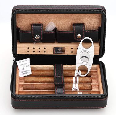 Чохол для сигар Time C Club з натуральної шкіри, портативний, з різаком та зволожувачем, подарунок для друзів нареченого, на день народження, на День батька, на річницю
