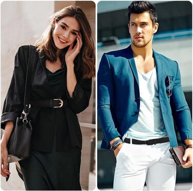 Жінський та чоловічий тканинний ремінь Flintronic, еластичний плетений ремінь, ширина 3.3 см, довжина 107 см (для обхвату талії 76-115 см), колір: чорний