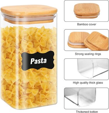 Набір скляних контейнерів для зберігання 12 шт. (750мл/430мл) з кришкою, кутові, для продуктів, кухні