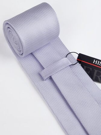Краватка Hisdern для чоловіків: однотонна краватка з нагрудним хустиною. Класичний комплект для весілля, ділових зустрічей та свят. (Ліловий)