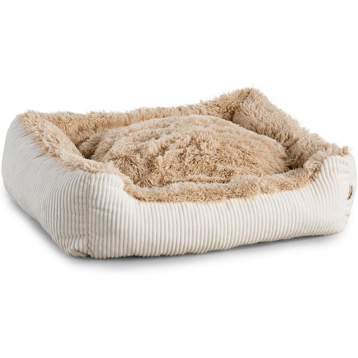 Gutekissen® Лежанка для собак середніх порід - м'яка, знімний чохол, колір бежевий, розмір L (90x75 см)