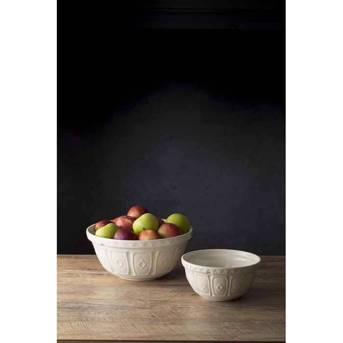 Mason Cash Stoneware Mixing Bowl 26 cm, Cream, 2.7 L, Dough Bowl for Bread Dough, Cake Dough or Pizza Dough, made of high-quality, chip-resistant stoneware, large dough bowl