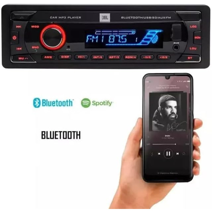 Автомобільна магнітола JBL Celebrity 100 Bluetooth, 1 DIN, 4x50Вт, без CD, FM-радіо, USB, SD, AUX, знімна панель, гучний зв'язок, Harman Kardon