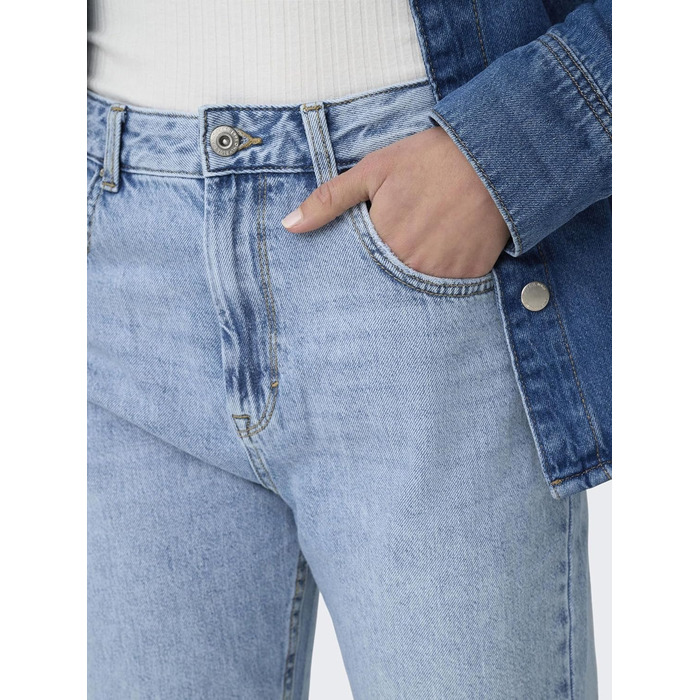 Джинси жіночі прямі ONLBLUSH світло-блакитні, середньої посадки, розмір M/32L, деним