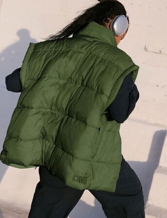 Жіноча зимова коротка пуховик Wete Легка тепла куртка з рукавами-крилами та кишенями, чорний (XXL, Армійний зелений)