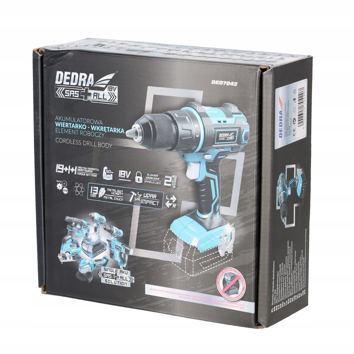 Акумуляторний ударний дриль-викрутка DEDRA SAS+ALL 18V DED7042 50Нм